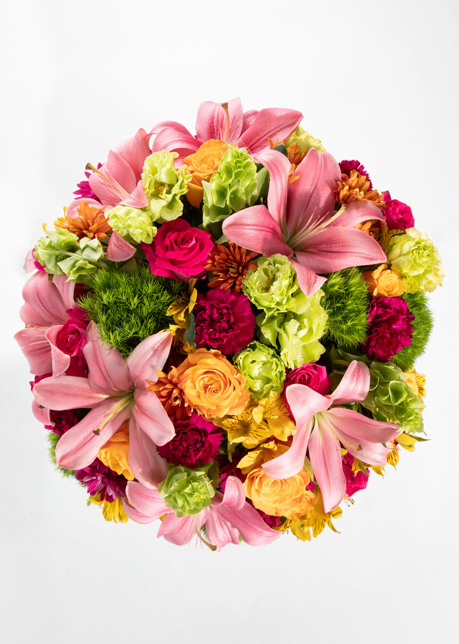 Imagen para Arreglo de Rosas Naranja y Lilys Rosas con Mini Foto - 3