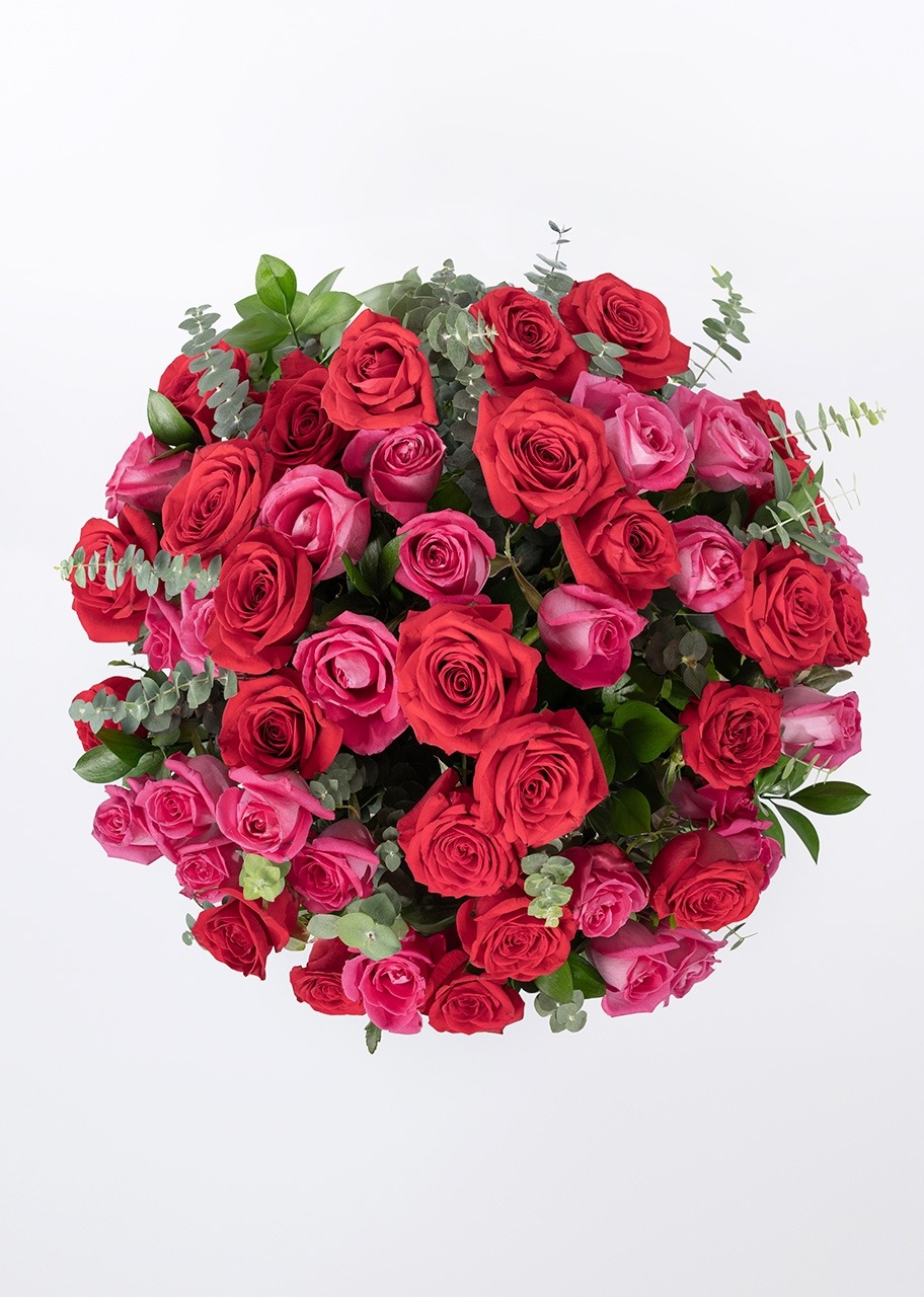 Imagen para Arreglo de Rosas Rojas y Fucsia  - 3