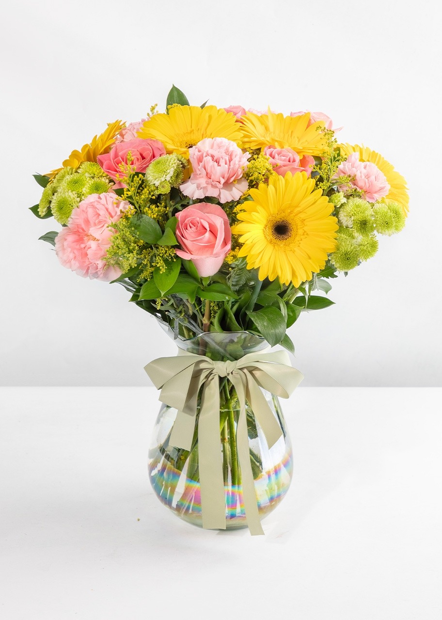 Imagen para Arreglo de Rosas Rosa y Gerberas Amarillas - 1
