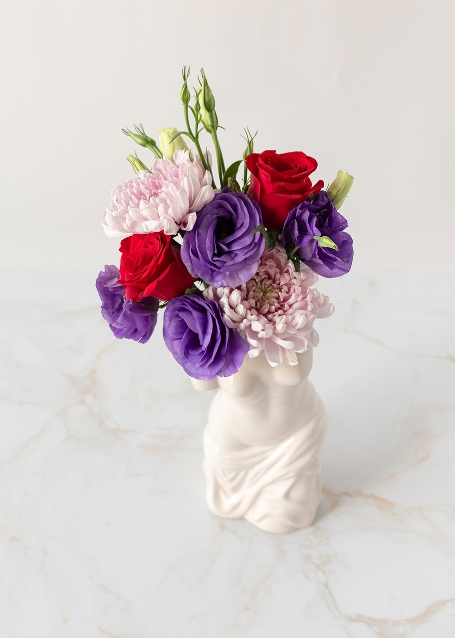 Imagen para Base Venus con Lisianthus Morado y  Roxanne - 3