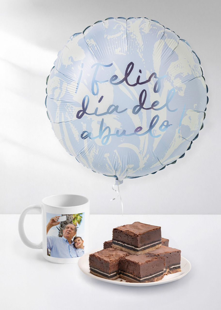 Imagen para Brownies Dani Flowers con Globo Abuelos y Taza Personalizada  - 1