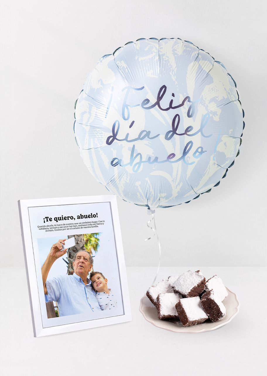 Imagen para Brownies Tere con Globo y Marco Personalizado Abuelo - 1