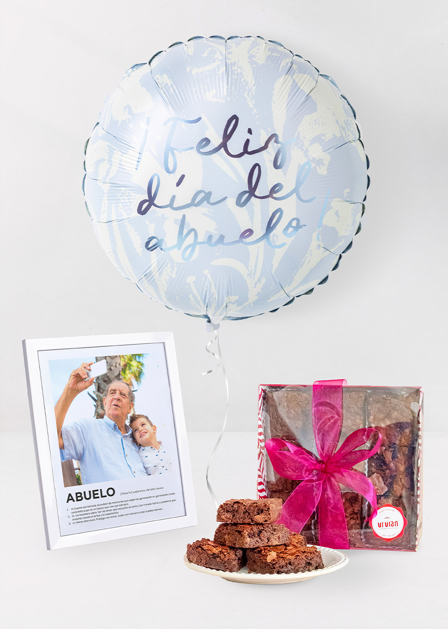 Imagen para Brownies Vivian con Globo y Marco Personalizado Abuelo - 1
