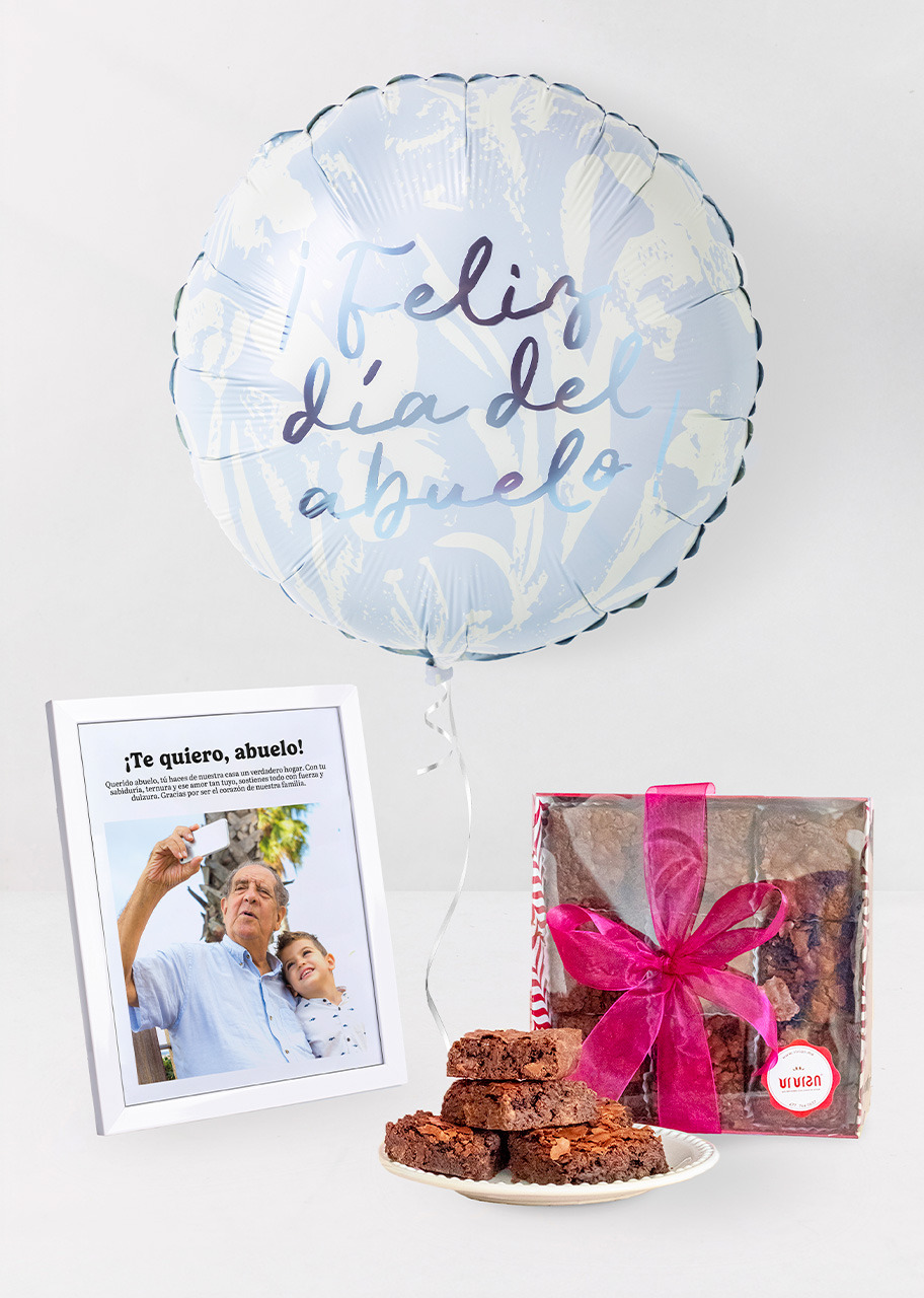 Imagen para Brownies Vivian con Globo y Marco Personalizado Abuelo - 1