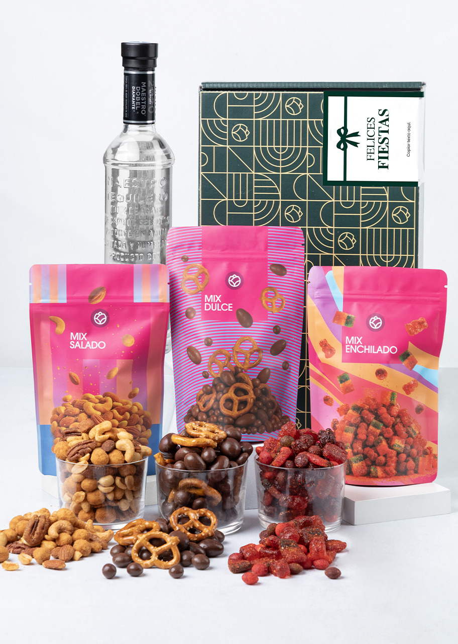 Imagen para Caja Personalizada  Etiqueta con Tequila Dobel  y Botanas EF - 1