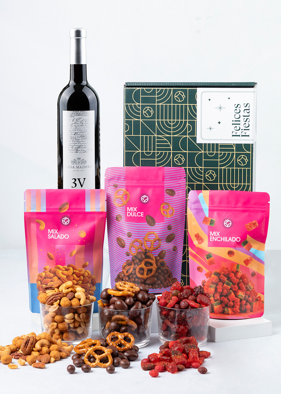 Imagen para Canasta Felices Fiestas con Vino 3V y Botanas - 1