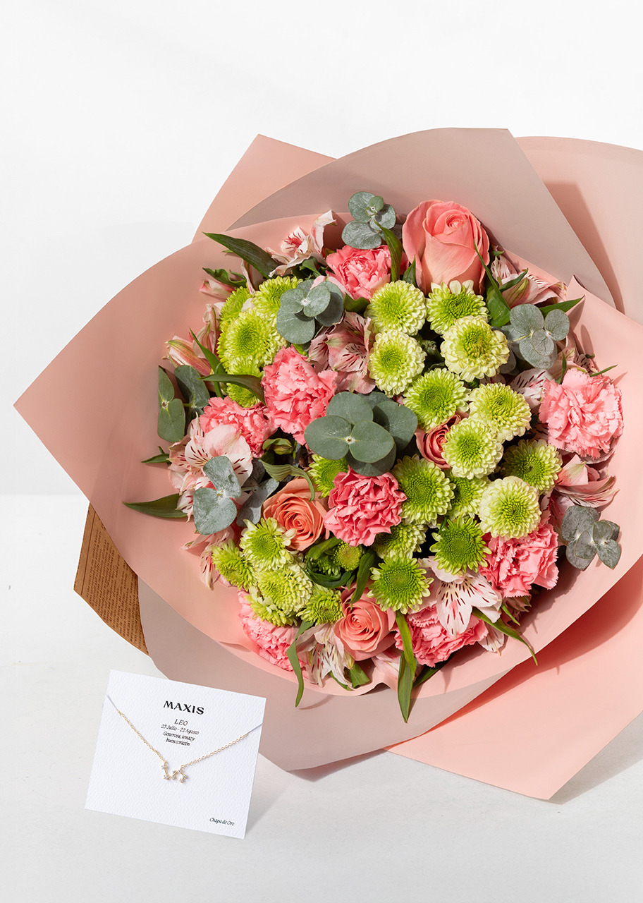 Imagen para Collar Leo con Ramo de Rosas y Margaritas - 1