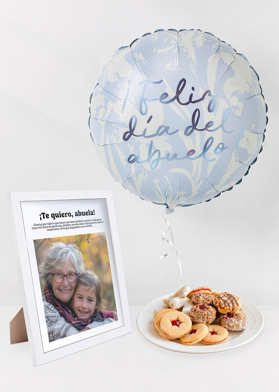 Imagen para Galletas Dolce Duo con Globo y Marco Personalizado Abuela - 1