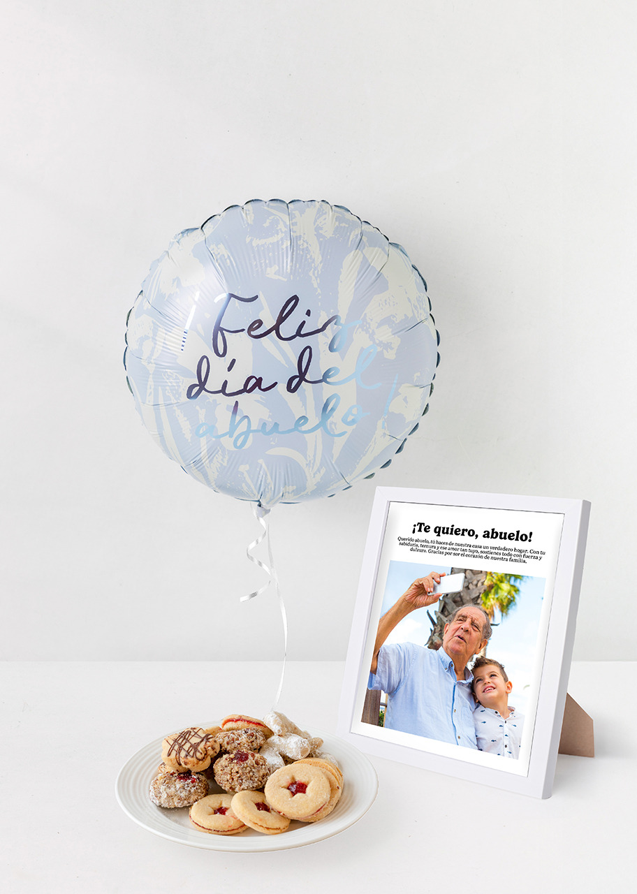 Imagen para Galletas Dolce Duo con Globo y Marco Personalizado Abuelo - 1