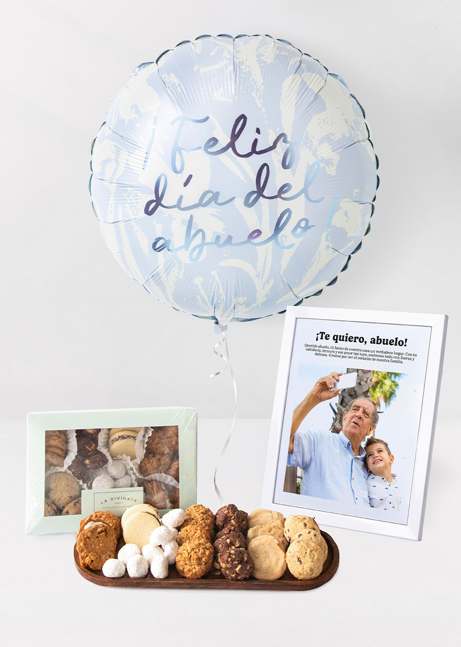 Imagen para Galletas Surtidas la Divinata con Globo y Marco Personalizado Abuelo - 1