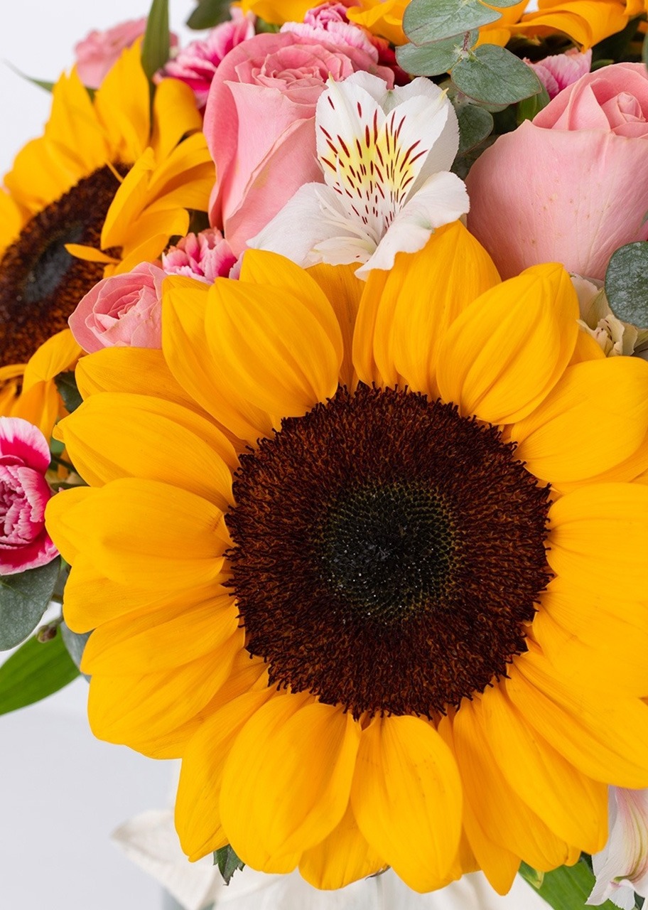 Imagen para Girasoles y Rosas con Globo "Cuanto Te Quiero" - 5