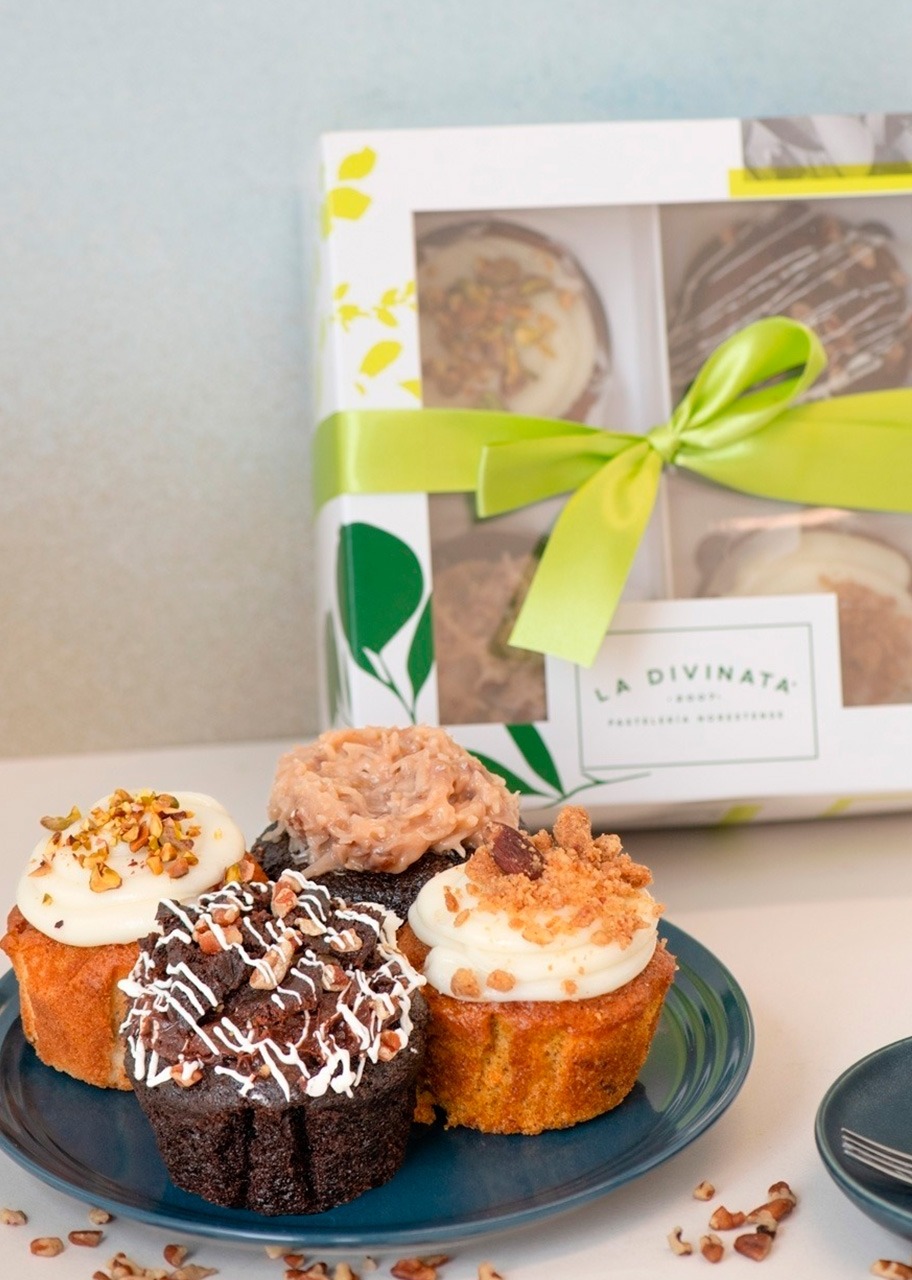 Imagen para  Globo Esfera Azul "Happy Birthday" con Muffins 4 pz  La Divinata - 2