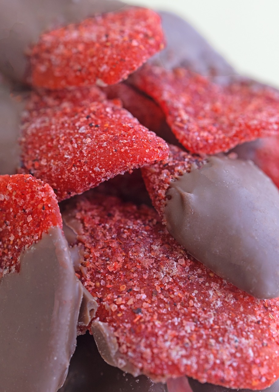 Mangos enchilados con chocolate