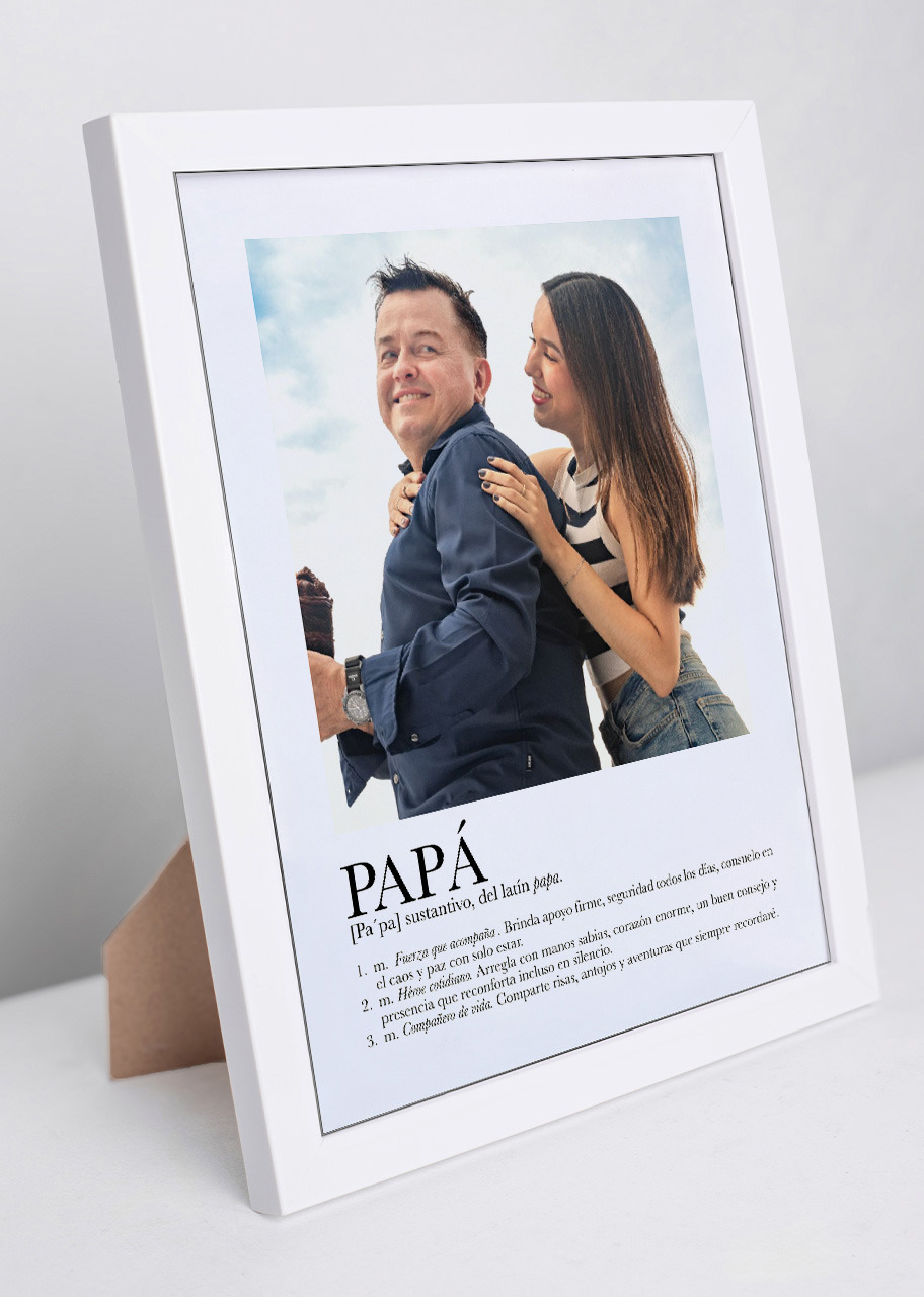 Imagen para Marco "Definición de Papá" Grande en Blanco - 3