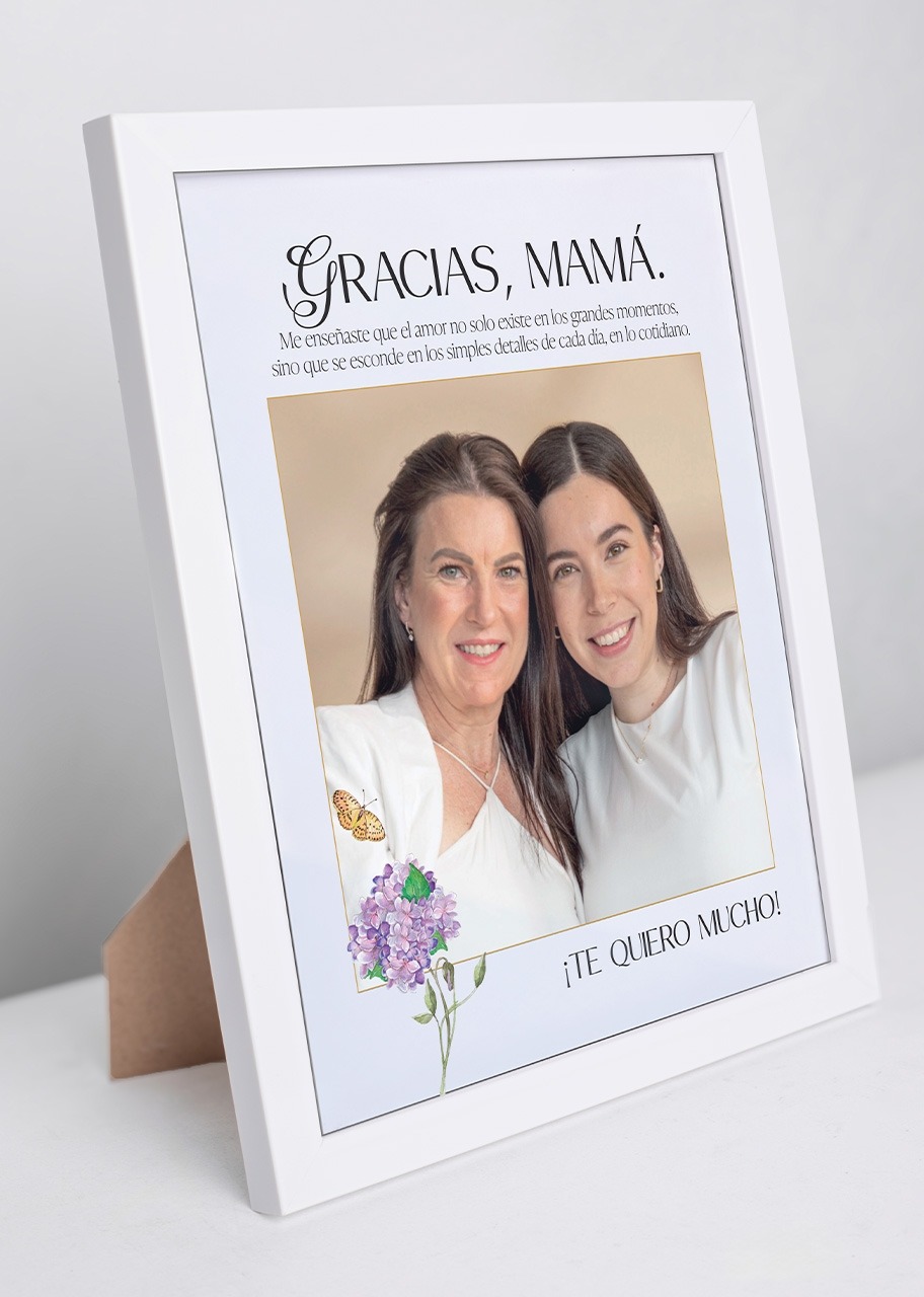 Imagen para Marco "Gracias Mamá" Grande en Blanco - 3