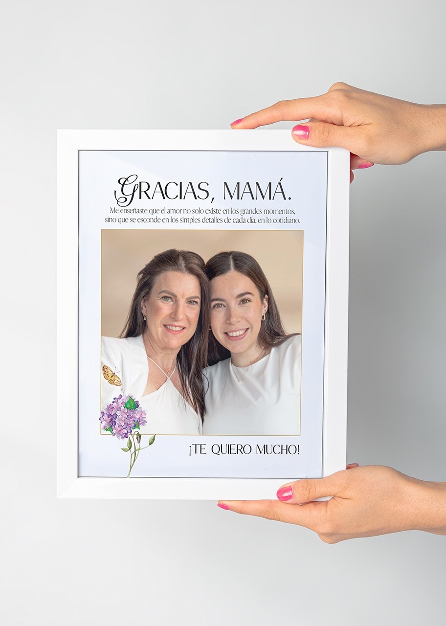 Imagen para Marco "Gracias Mamá" Grande en Blanco - 2
