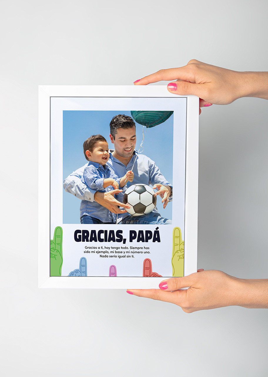 Imagen para Marco "Gracias Papá"  Grande en Blanco - 2
