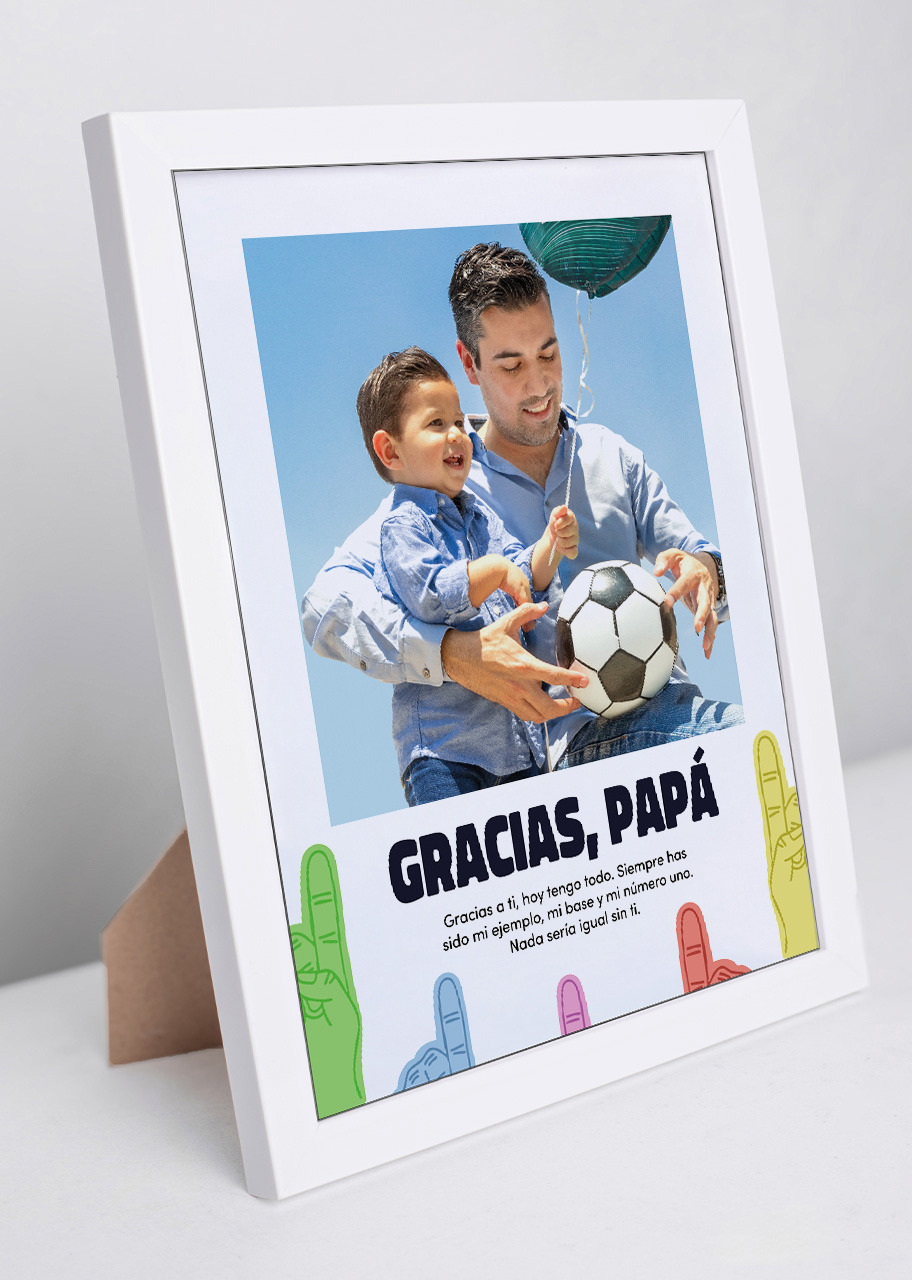 Imagen para Marco "Gracias Papá"  Grande en Blanco - 3