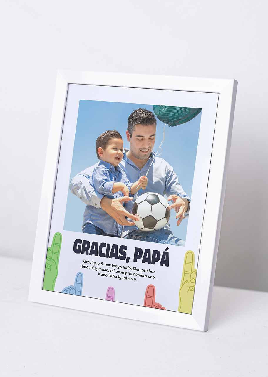 Imagen para Marco "Gracias Papá"  Grande en Blanco - 4
