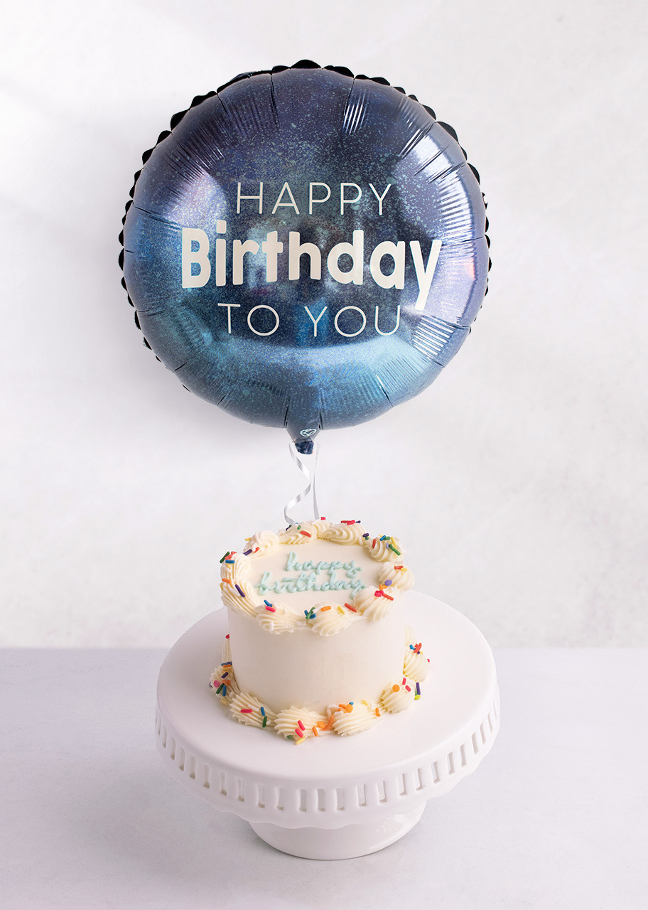 Imagen para Mini Pastel de Cumpleaños con Globo HBD Azul - 1