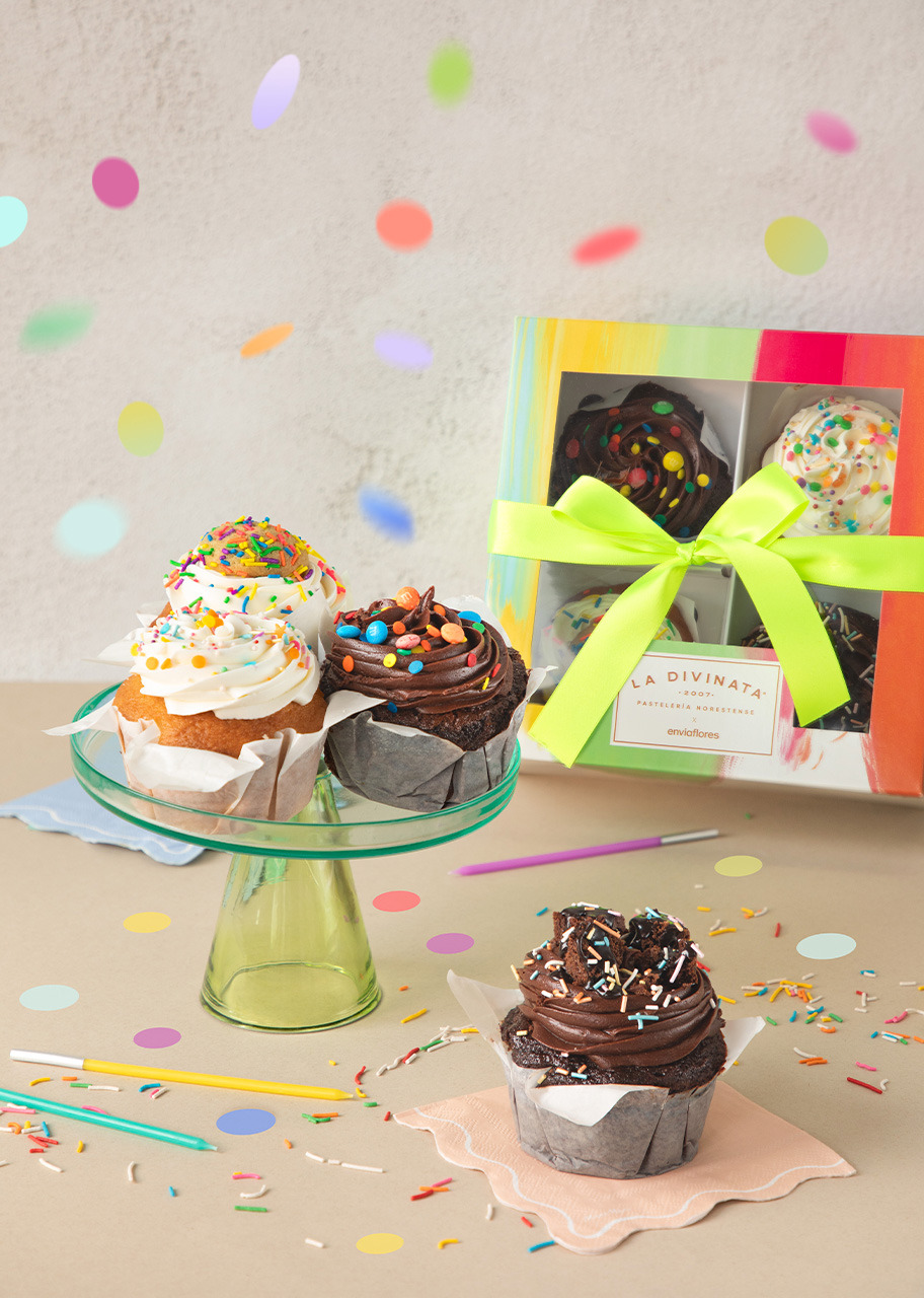 Imagen para Muffins Cumpleañeros la Divinata y Globo Happy Birthday - 2