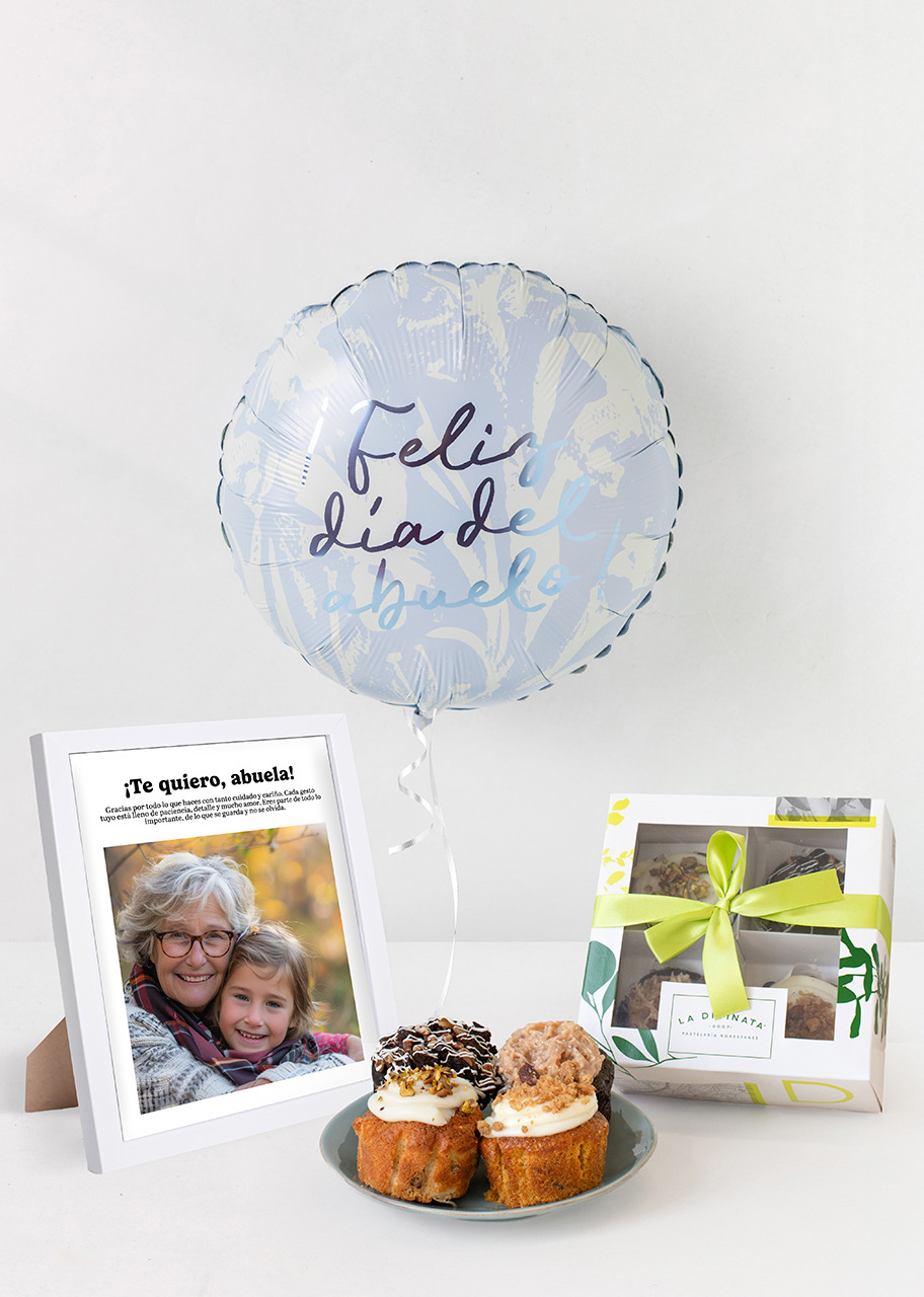 Imagen para Muffins Divinata con Globo y Marco Personalizado Abuela - 1