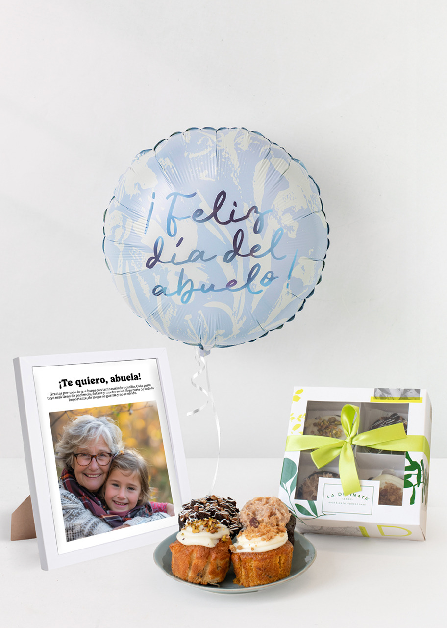 Imagen para Muffins Divinata con Globo y Marco Personalizado Abuela - 1