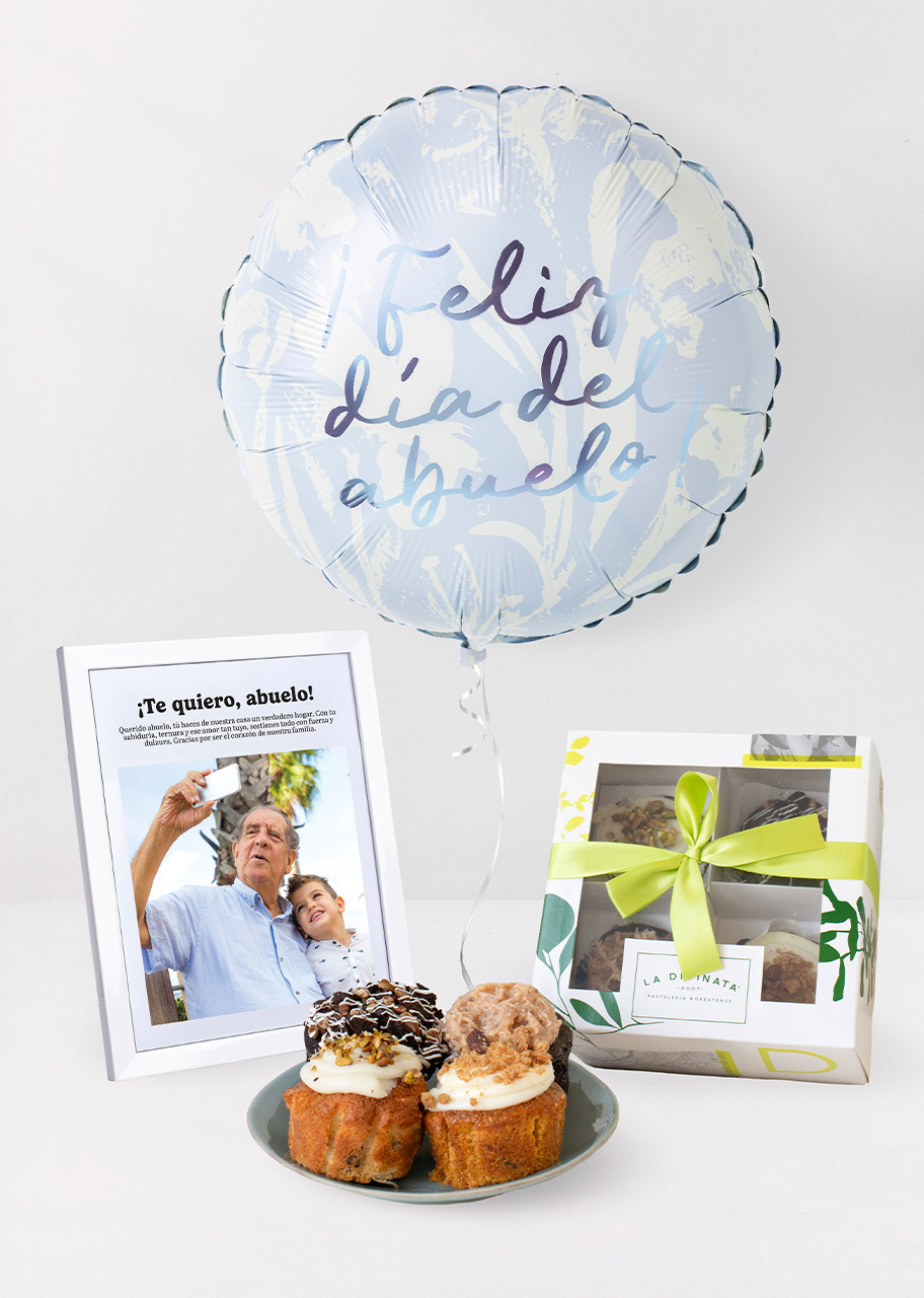Imagen para Muffins Divinata con Globo y Marco Personalizado Abuelo - 1