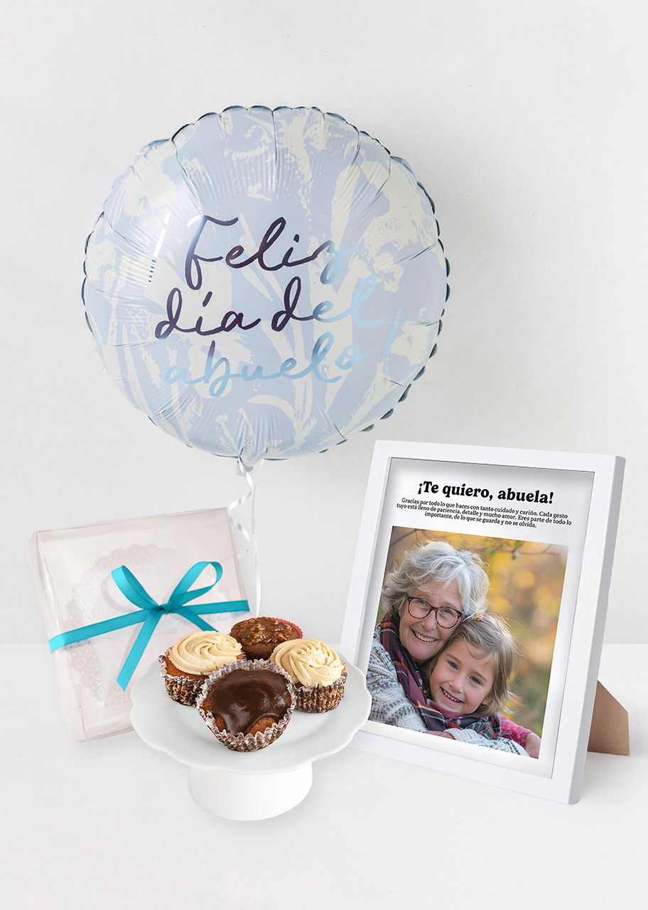 Imagen para Muffins Fer con Globo y Marco Personalizado Abuela - 1