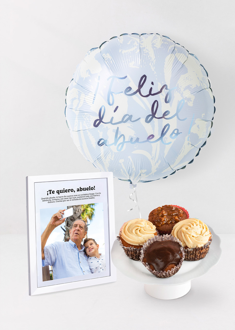Imagen para Muffins Fer con Globo y Marco Personalizado Abuelo - 1