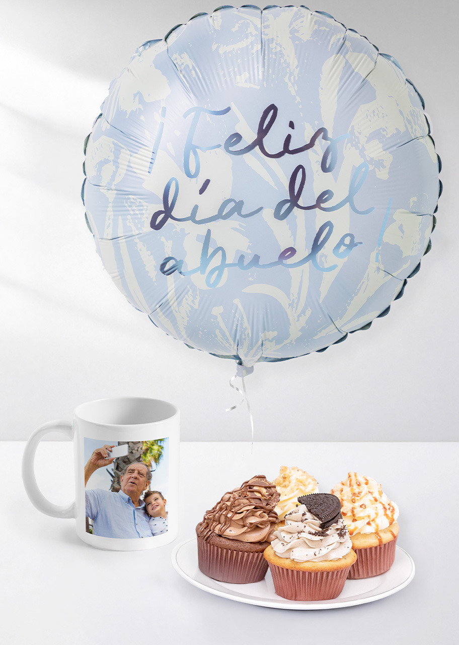 Imagen para Muffins Mil Miel con Globo Abuelos y Taza Personalizada  - 1