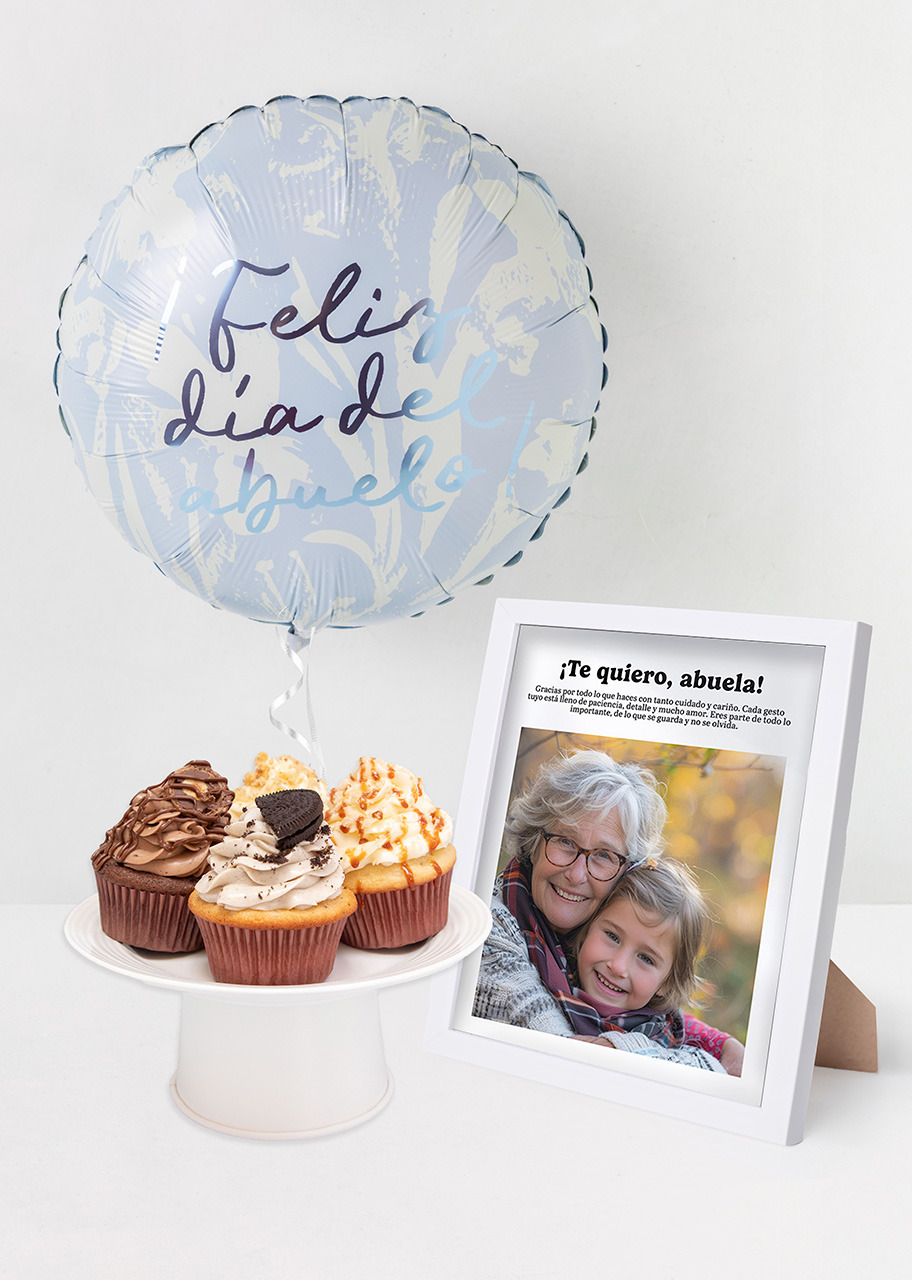 Imagen para Muffins Mil Miel con Globo y Marco Personalizado Abuela - 1