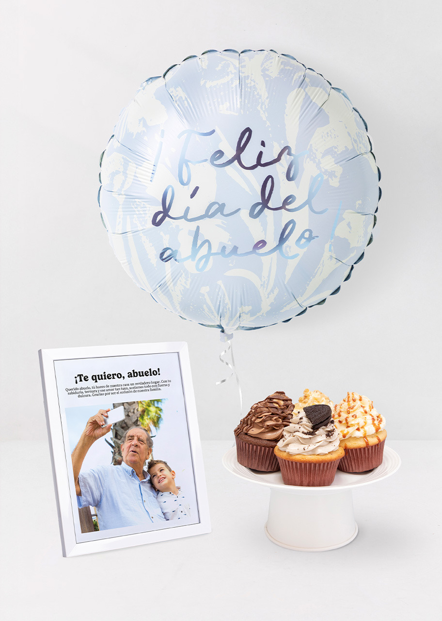 Imagen para Muffins Mil Miel con Globo y Marco Personalizado Abuelo - 1