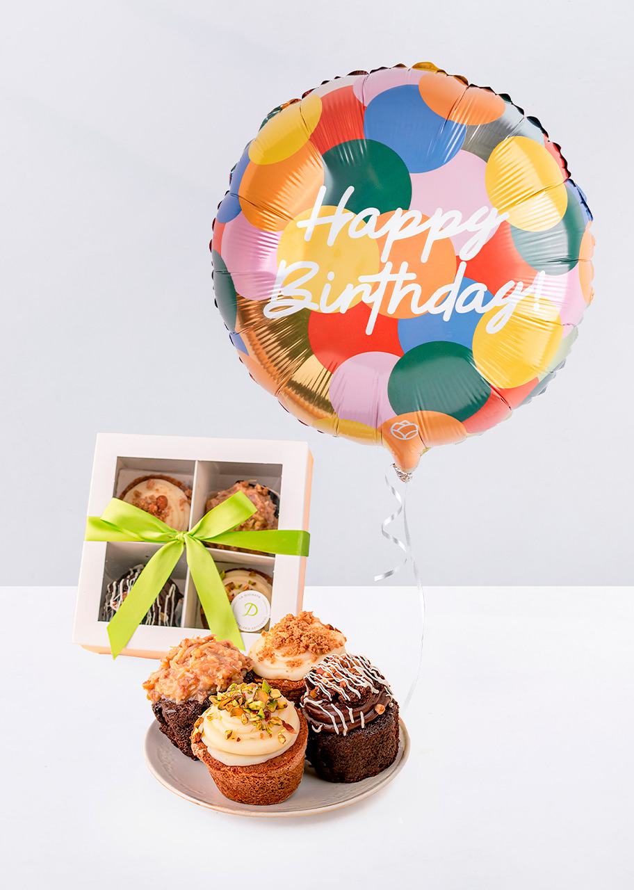 Imagen para Muffins la Divinata con Globo Happy Birthday - 1