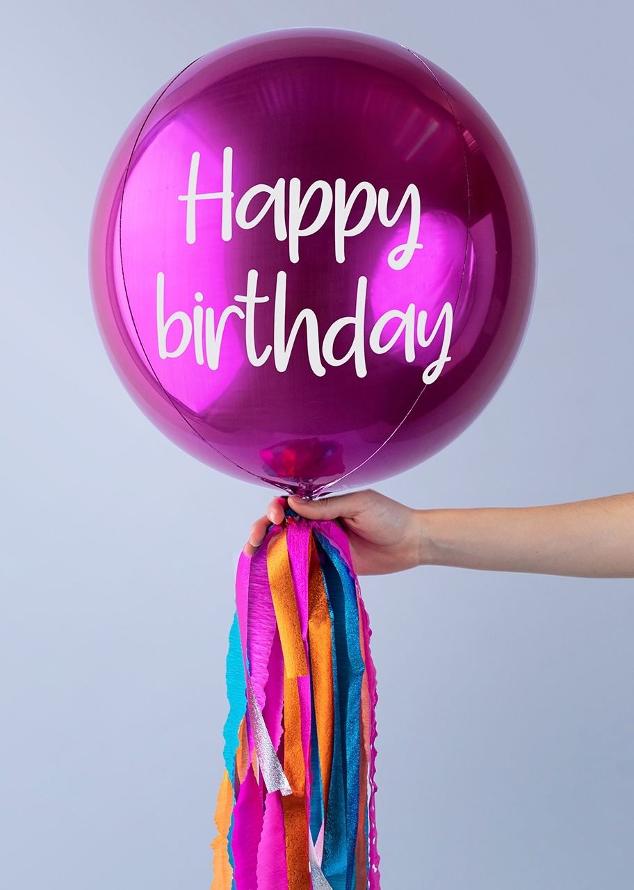 Imagen para Globo Esfera Cumpleañera con Orquidea de Peluche - 3