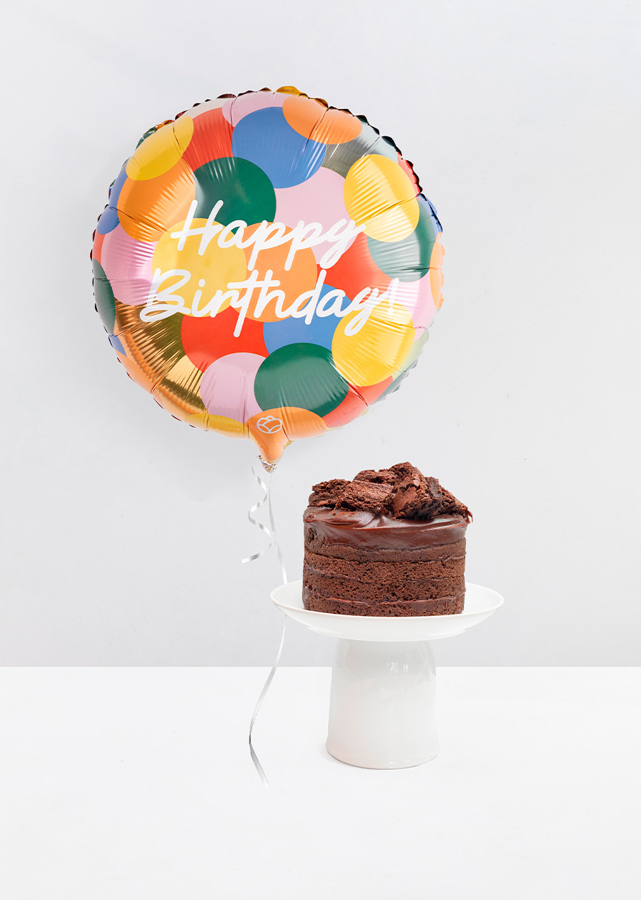 Imagen para Pastel Chocolate Florence con Globo "Happy Birthday" - 1