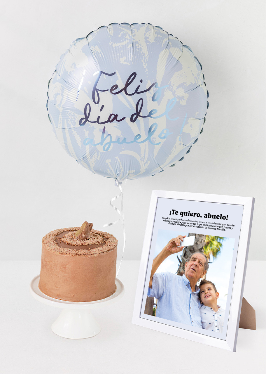 Imagen para Pastel Maria Jose con Globo y Marco Personalizado Abuelo - 1