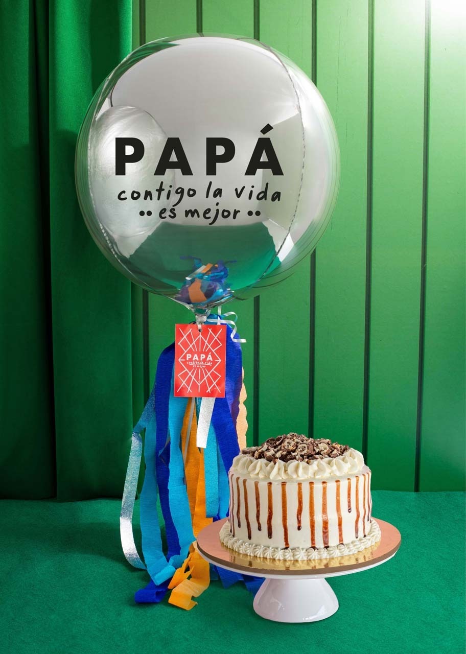 Imagen para Pastel Nutella Magnolias y Globo Esfera "Papá contigo la vida es mejor" - 1