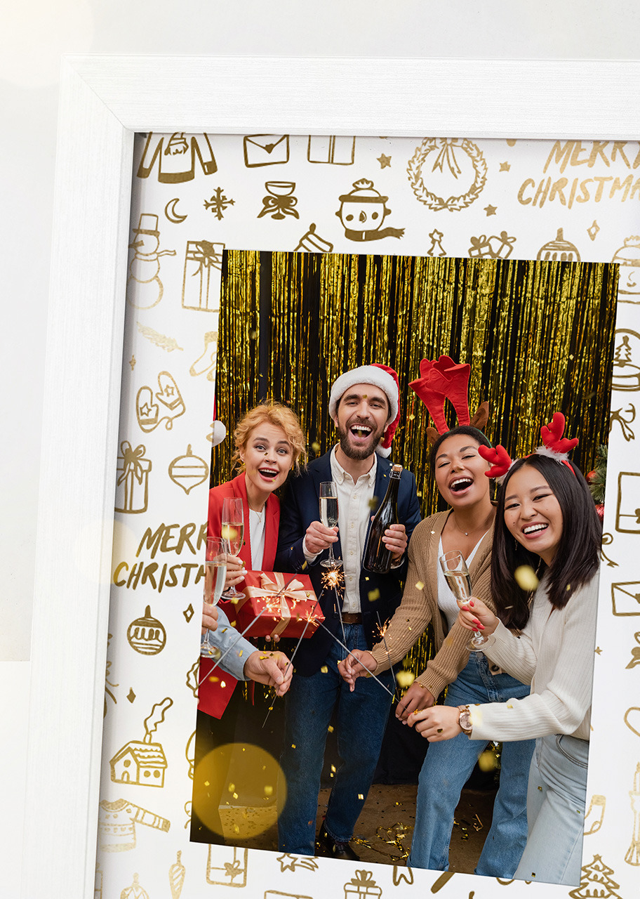 Imagen para Personaliza Marco Blanco chico "Espíritu Navideño" - 3