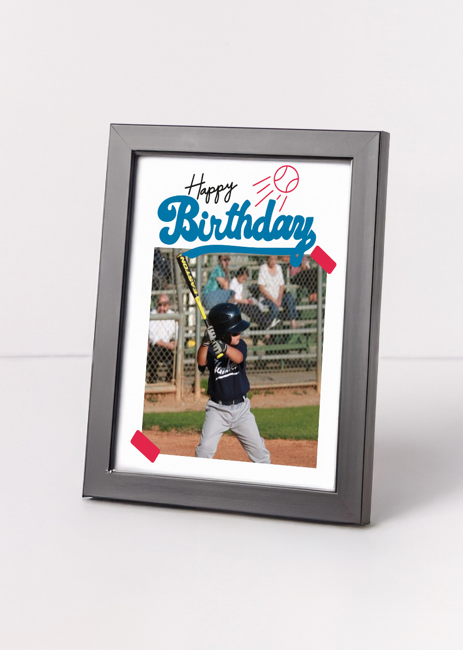 Imagen para Personaliza Marco Chico Negro "Baseball Birthday" - 1