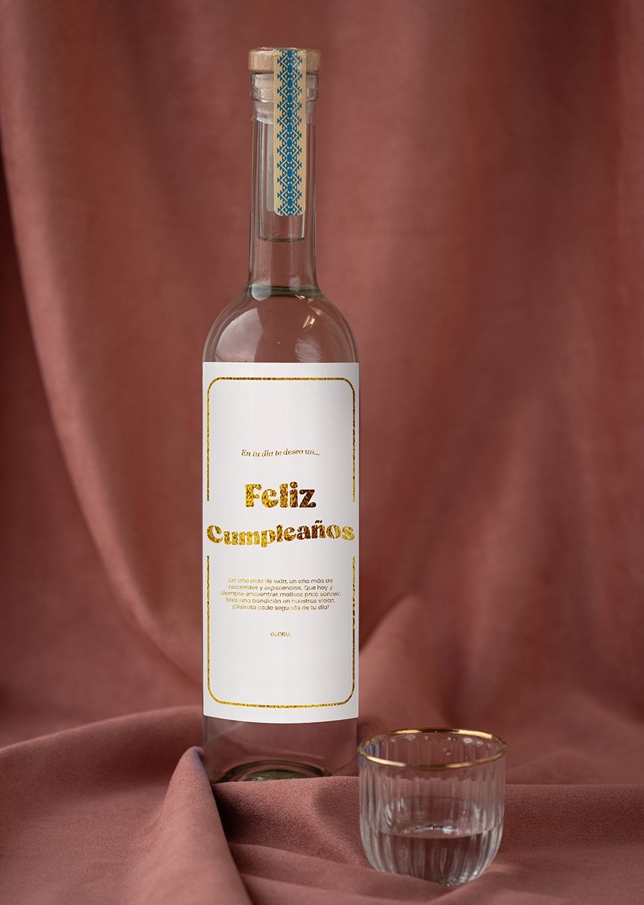 Imagen para Personaliza Mezcal 400 conejos con etiqueta "Feliz cumpleaños" - 3