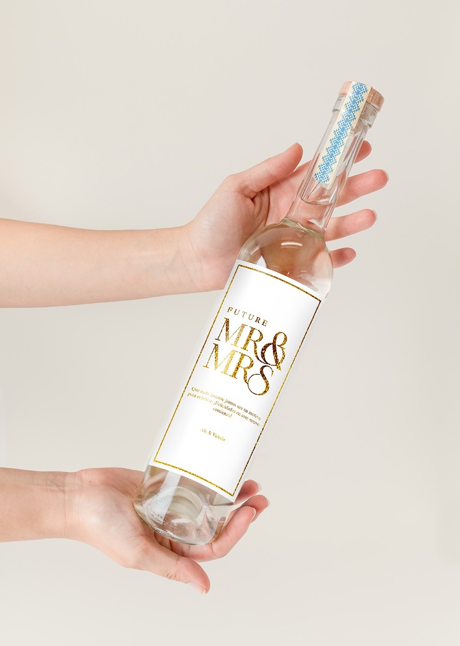 Imagen para Personaliza Mezcal 400 conejos con etiqueta "Mr&Mrs" - 2