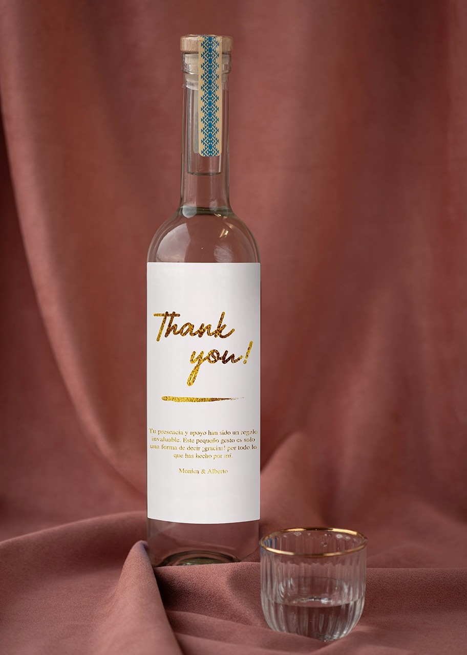 Imagen para Personaliza Mezcal 400 conejos con etiqueta "Thank you" - 3