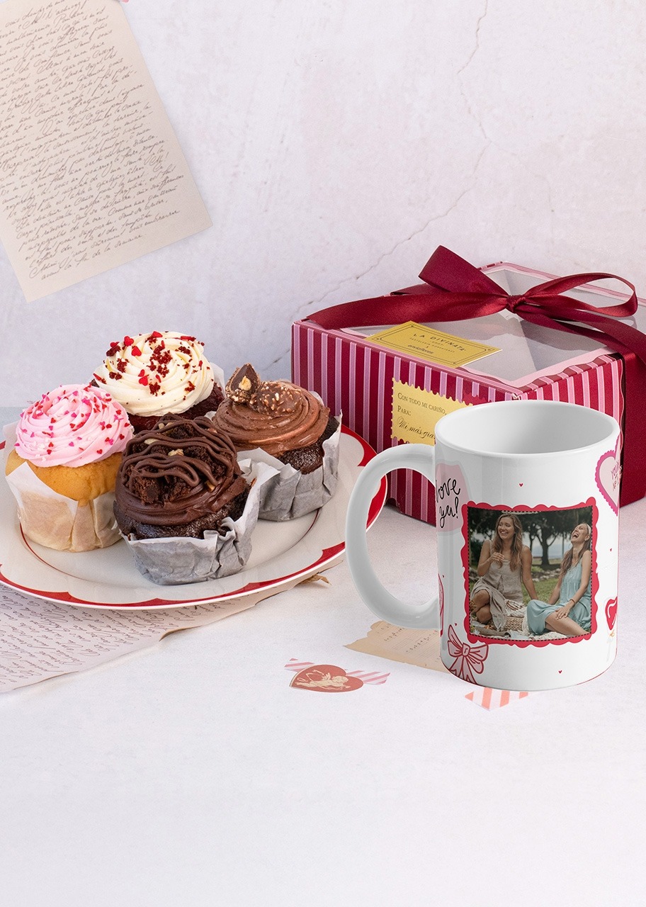 Imagen para Personaliza Taza "Dulce Amistad" 15oz con Muffins San Valentin La Divinata - 1