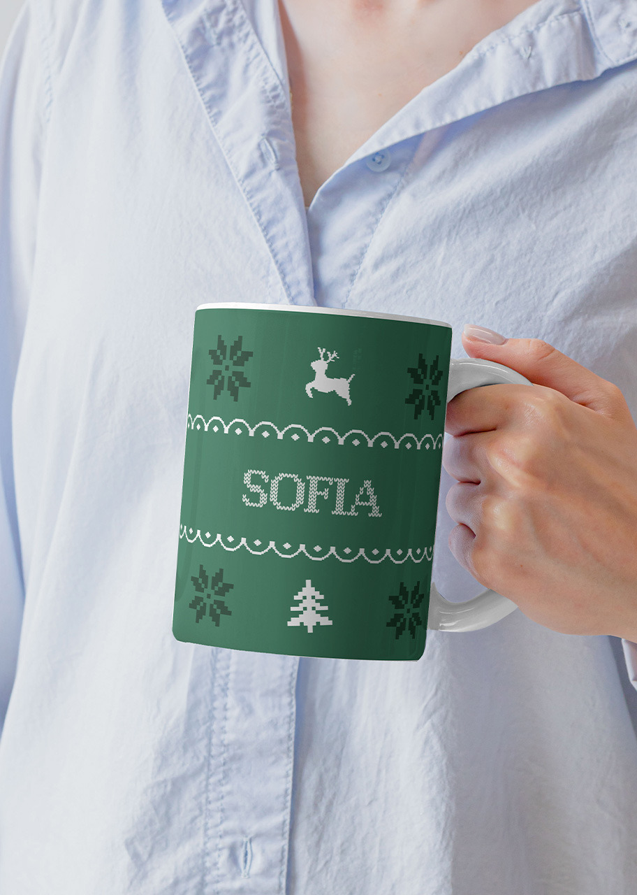 Imagen para Personaliza Taza "Ugly Sweater (Verde)" 15oz - 2