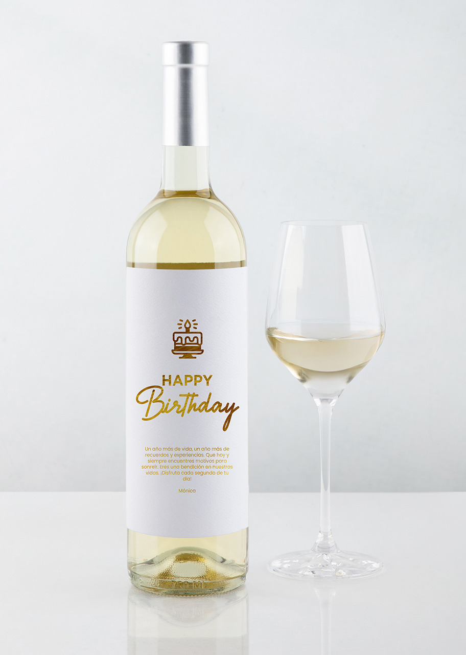 Imagen para Personaliza Vino 2V con Etiqueta "Happy birthday" - 1