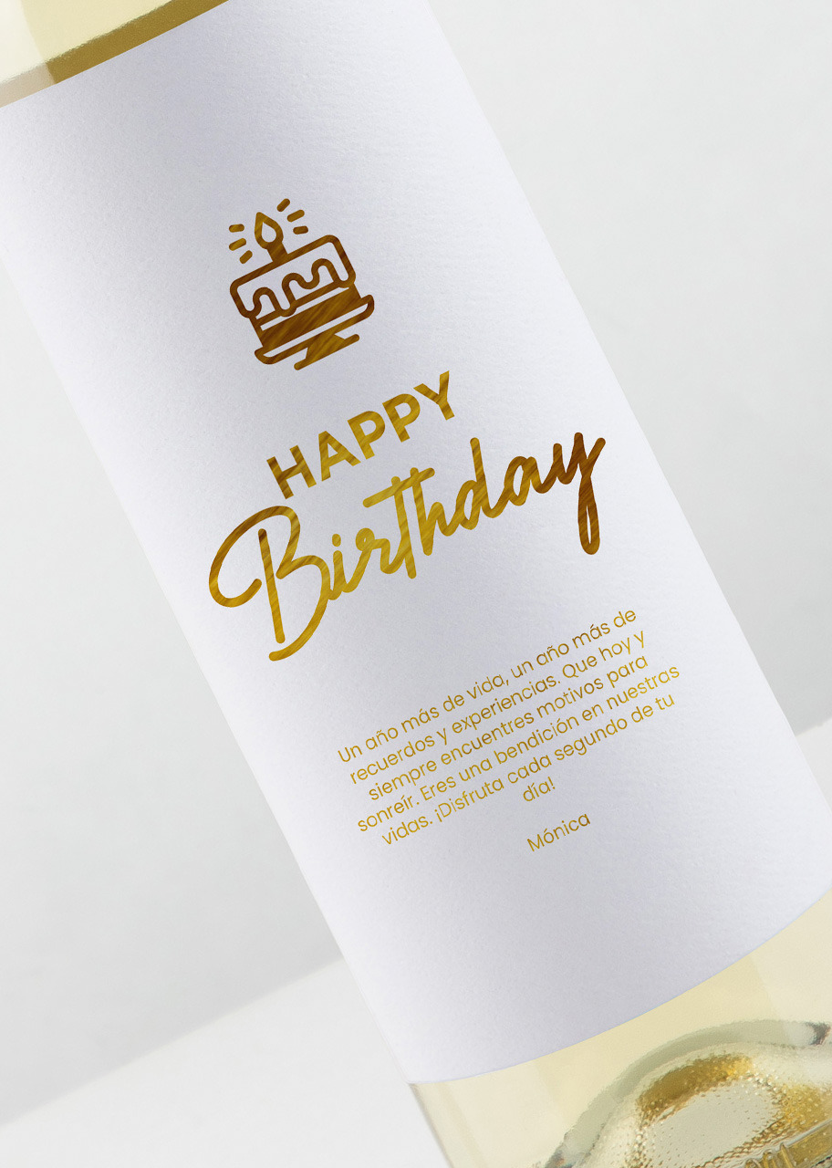 Imagen para Personaliza Vino 2V con Etiqueta "Happy birthday" - 2