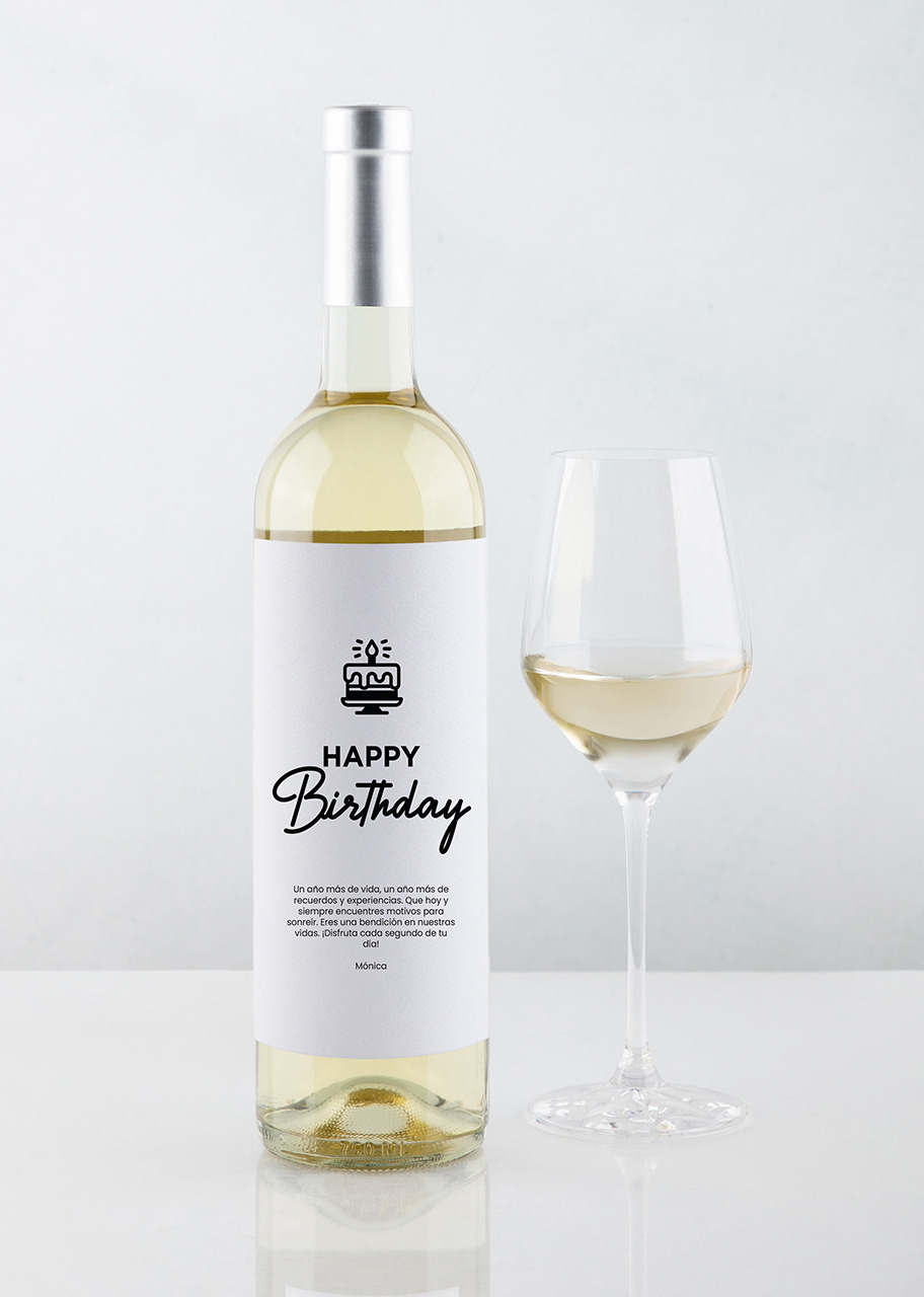 Imagen para Personaliza Vino 2V con Etiqueta "Happy birthday" - 1
