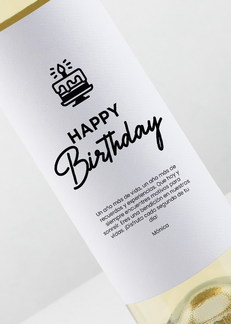 Imagen para Personaliza Vino 2V con Etiqueta "Happy birthday" - 2