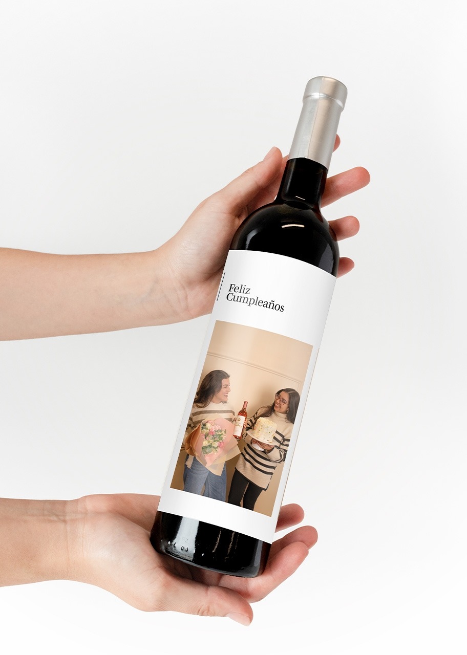 Imagen para Personaliza Vino 3V "Feliz Cumpleaños" con foto - 3